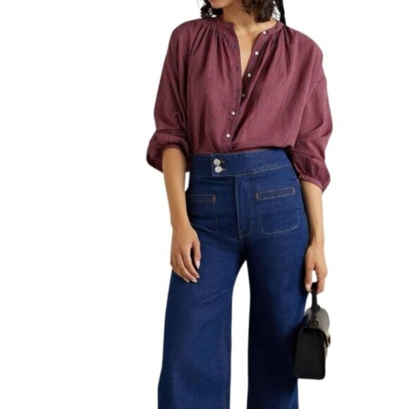 NWOT DOEN The Jane organic cotton in Rossendale Valley plaid blouse Sz S - Picture 3 of 14